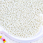 2000pcs Glass Seed Beads Bulk, 4mm 6/0 Mini Pony Spacer Small Individual Color Seed Beads for DIY Bracelet Necklaces Wrist Jewelry Making, Beige White - color: Beige White