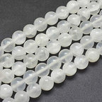 40Pcs 10mm Natural Selenite Stone Beads Round Gemstone Loose Beads Energy Healing Chakra Stone Charm Beads for Bracelet Necklace Jewelry Making DIY Crafts - color: 10mm-clear