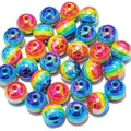 Mixed Lots Shiny AB Color Acrylic Faceted Bead DIY Beading Hairband Bracelets Necklace Craft Embelishment (Opaque Rainbow Stripe#1) - color: Opaque Rainbow Stripe#1