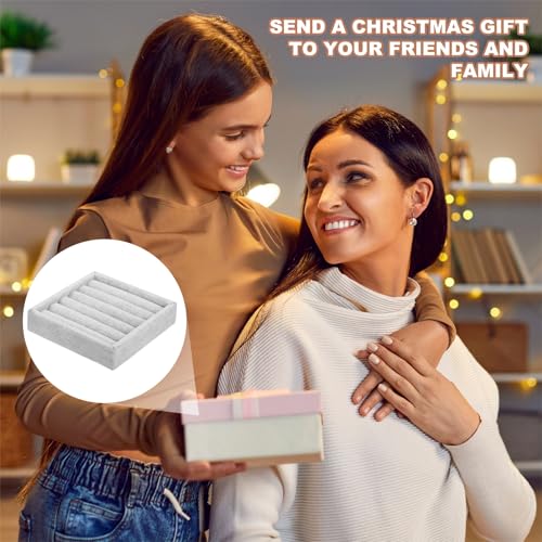 uxcell Stackable Jewelry Storage Tray, Jewelry Tray Drawer Organizer, Small Display Box for Earrings, Necklaces, Rings and Bracelets, Gray - color: Gray