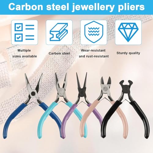 5 Piece Jewelry Pliers Set, Jewelry Making Tools for Jewelry - style: Black