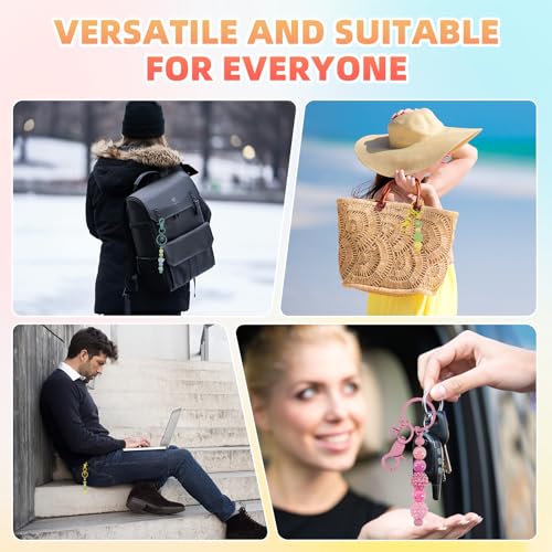 96 Pcs Beadable Keychains Bars bulk - 48 Candy DIY Metal Beaded Keychain Making Kit + 48 Bags Included, Bead Keychain Supplies,Blank Key Chain, Perfect for Women, Men, Mother's Day, Birthday Gift - color: Candy, size: 48