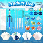 Colarr 24 Sets Plastic Beadable Pens DIY Pens Making Kit Assorted Wood Beads Crystal Spacer Black Ink Ballpoint for Women Crafts Office Family Gifts(Sea Animals) - style: Sea Animals