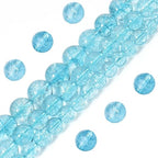 60pcs 6mm Natural Blue Topaz Gemstone Beads Energy Healing Crystal Round Loose Stone Beads for Jewelry Making, DIY Bracelets Necklaces - color: Blue Topaz, size: 6mm