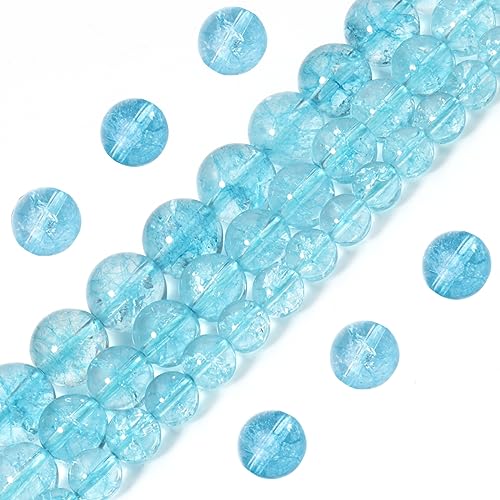 45pcs 8mm Natural Blue Topaz Gemstone Beads Energy Healing Crystal Round Loose Stone Beads for Jewelry Making, DIY Bracelets Necklaces - color: Blue Topaz, size: 8mm