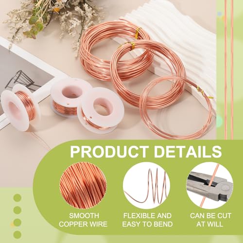 PATIKIL 99.9% Pure Copper Wire for Jewelry Making, 10 Gauge (2.6mm) Copper Craft Wire 24.6 Feet Beading Jewelry Making Supplies for Crafting Wreath Electroculture Gardening - size: 10 Gauge x 24.6 Feet