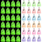 Augshy 64 Pcs Halloween Ghost Charms, Resin Ghost Charms Luminous Ghost Beads Halloween Pendant Bulk Glow in The Dark Ornament for DIY Bracelet Necklace Earrings Jewelry Making Accessories Decorations - style: Halloween Style
