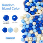100 Pcs 11.5-12mm Bubblegum Beads Opaque Acrylic Chunky Loose Spacer Round Focal Beads for Jewelry Making Bracelet Necklace Keychain Craft Art Making,Hole:1.8mm,Light Sky Blue - color: Light Sky Blue