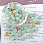 AD Beads 8mm Natural Round Loose Beads 110 Pieces, for Making 108 Mala Prayer Beads Necklace, Bracelet & Yoga Meditation, Jewelry Design (Amazonite) - color: Amazonite
