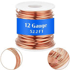 Therwen 12 Gauge Copper Wire for Electroculture, Gardening Plants, Jewelry Making DIY Beading Craft Bendable Solid Bare Copper Wire, 1 Pound Spool(0.080'' Dia, 52.5' Length) - size: 0.080'' Dia, 52.5' Length, style: 12 Gauge