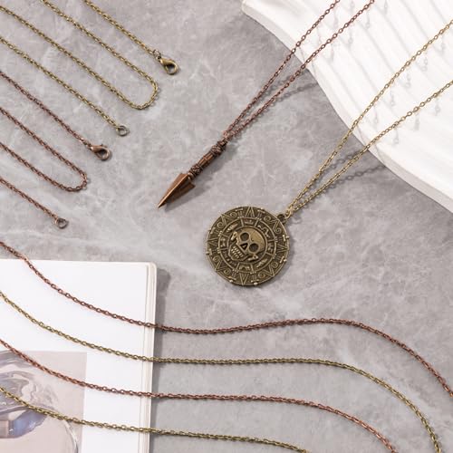 Lemonkey 24 Pack Necklace Chains Bulk,Bronze Plated DIY Cable Link Chains for Jewelry Making 18 Inches - color: Bronze, size: 18inch