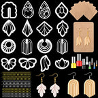 Kajaia 114 Pcs Polymer Clay Earring Cutters Bohemian Flowers Leaf Polymer Clay Earring Cutters Set Jewelry Making Supplies for Women Craft DIY - color: Fresh Style