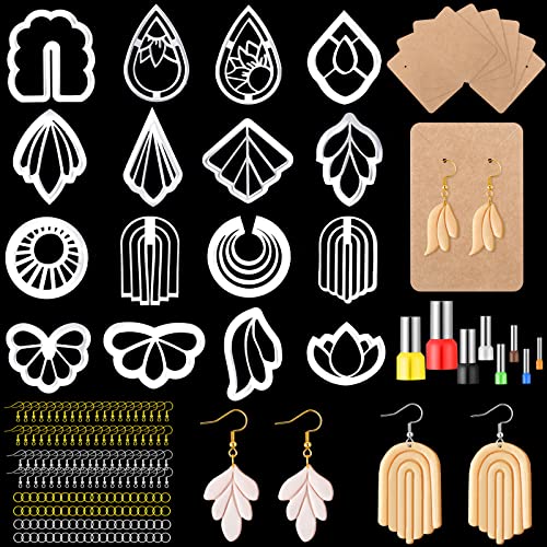 Kajaia 114 Pcs Polymer Clay Earring Cutters Bohemian Flowers Leaf Polymer Clay Earring Cutters Set Jewelry Making Supplies for Women Craft DIY - color: Fresh Style