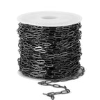 [33 Ft] Gunmetal Paperclip Chains Roll, 2.5mm Width 304 Stainless Steel Black Paperclip Oval Link Chain Spool Bulk for DIY Jewelry Making - color: black color(2.5mm)