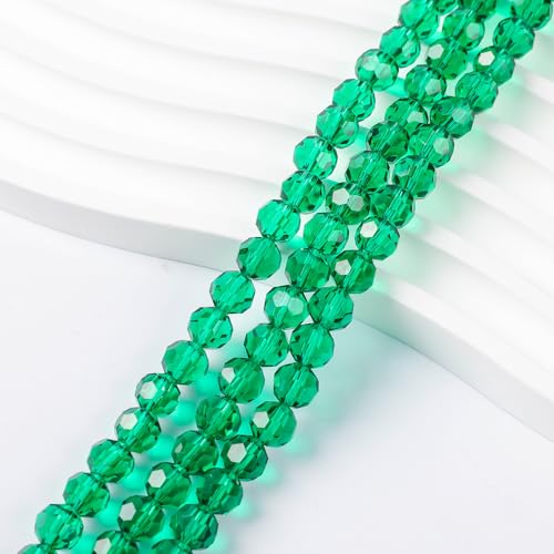 450PCS 6MM Malachite Green Round Crystal Glass Beads for Jewelry Making,Novborcz Glass Beads Faceted Rondelle Beads DIY Glass Crystal Beads for Bracelets Necklace Pendants Jewelry Making DIYCraft - color: Malachite Green, size: 6mm