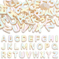 52Pcs 26 Styles Alphabet Shaped Beads Large Hole Letter Beads Small A to Z Hollow Pearlized European Acrylic Loose Smooth Spacers for Necklace Earrings Bracelets Keychain Jewelry DIY Crafts - style: Style 3