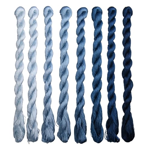 Natural 100% Silk Thread, Handmade Embroidery Thread Silk Floss 8 Colors 110m Each (73) - color: 73