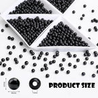 BONNY BOXX 2000PCs 4MM Smooth Black Acrylic Round Beads, Plastic Resin Bubblegum Balls Chunky Gumball Beads for Necklace and Bracelet Making, Crafting Supplies - color: Smooth Black, size: 4MM
