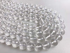 JM Design Clear Quartz Crystal Faceted Round Loose Gemstone Beads Size 4mm 15.5" Strand for Jewelry Making - size: 4mm