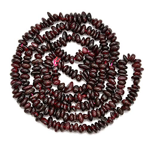 5-8mm Natral Healing Gemstone Waist Bracelets Necklace Kit Irregular Stone DIY Crafts Design Jewelry Making 1 Strand per Bag Approxi 34 inch (Red Garnet Chips) - color: Red Garnet Chips