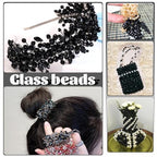 TOAOB 1000pcs Briolette Crystals Glass Beads 4mm 6mm 8mm Rondelle Faceted Spacer Beads Black Loose Beads for Bracelets Necklace Earrings Jewelry Making - color: Black