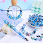 European Large Hole Beads Spacer Beads Charm Fairy Wands Beads Rhinestone Craft Beads for DIY Bracelet Jewelry Making (Lake Blue) - color: Lake Blue