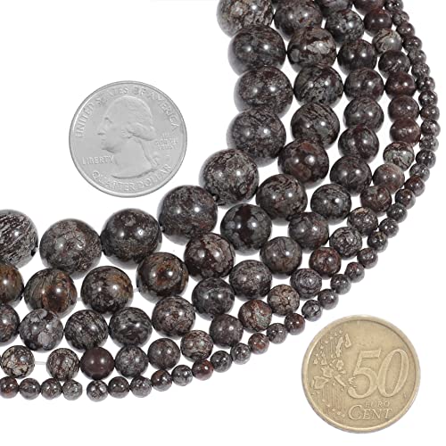 8mm Natural Brown Alabaster Gemstone Round Loose Beads Crystal Stone Bracelet Necklace Accessories Crafts for Jewelry Making DIY,1 Strand 15" - color: Brown, size: 8MM
