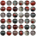 100pcs Natural Stone Beads 8mm African Bloodstone Round Genuine Real Stone Beading Loose Gemstone Hole Size 1mm DIY Charm Smooth Beads for Bracelets Necklaces Earrings Jewelry Making Crafts - color: African Bloodstone