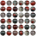 100pcs Natural Stone Beads 8mm African Bloodstone Round Genuine Real Stone Beading Loose Gemstone Hole Size 1mm DIY Charm Smooth Beads for Bracelets Necklaces Earrings Jewelry Making Crafts - color: African Bloodstone