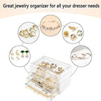 Weiai Acrylic Jewelry Box, 72 Grids Clear Jewelry Organizer with Adjustable Dividers, Large Capacity Earring Ring Gift Boxes - size: 4 Drawers