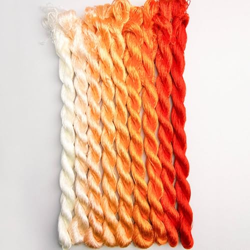100% Nature Mulberry Handmade Embroidery Silk Thread Woven Jewelry Accessory Artificial Flowers Cross Stitch Floss DIY Sewing Kits 9 Gradient Colors 110m Each (26) - color: 26