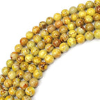 MJDCB 4mm Yellow Imperial Jasper Gemstone Beads Round Loose Stone Bead for Jewelry Making Bracelets Necklaces - color: Yellow Imperial Jasper, size: 4mm