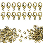CooBigo 120pcs 12mm Lobster Clasps, Tiny Metal Alloy Lobster Claw Clasps for Necklace Bracelets Clip, Keychain Ring, Jewelry Making Accessories (Bronze) - color: 12mm Lobster Clasps Bronze