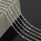 YOUBEIYEE 4 Yard Silver Plated Brass Chain for Jewelry Making Hollow Four Leaf Clover Necklace Bracelet for Women Jewelry Making Chains Bulk - color: Four Leaves Clover