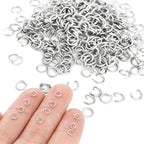 600 PCS 5/32" Silver Tiny Jump Rings, Small Open Jump Rings Single Loop Split Jumps Ring Metal Jewelry Findings for Necklaces Bracelets Earrings Crafts Decorations DIY Jewelry Making Replacement