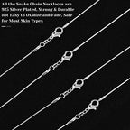 PAXCOO 30 Pack Bulk Necklace Chain Silver Plated Necklace Snake Chains for Jewelry Making, 1.2 mm (20 Inches) - size: 20 Inches