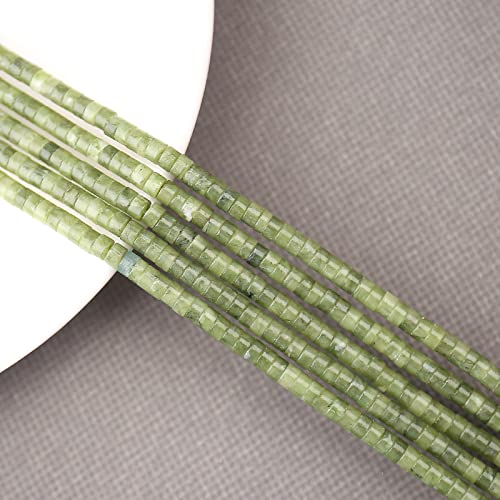 150PCs Natural African Transvaal Jade Spacer Beads, Loose Semi Precious Flat Round Gemstone Heishi Disc Stone Beads for Beading Jewelry Making 4mm*2mm 38cm - color: African Transvaal Jade, size: 4MM*2MM