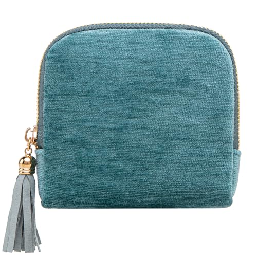 Cute Coin Purse Small Travel Jewelry Case with Tassel Mini Travel Jewelry Bag Organizer Pouch for Coins Bracelets, Fashion Accessories Mini Organizer Storage Bag for Women (A-Mint Green) - color: A-Mint Green