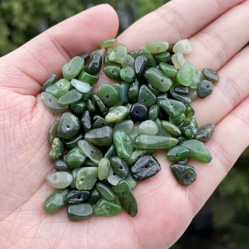 30in Jadeite Natural Chip Stone Beads 5-8mm About 230pcs, Irregular Drilled Deep Green Bead for Bracelets Jewelry Making Supplies for Adults, DIY Crafts. - color: Jadeite