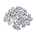 AUEAR, 52 Pack Silver A-Z 8mm Full Rhinestone Slide Crystal Alphabet Alloy Letter Charm for Bracelets Necklace Wristbands DIY Jewelry Making - color: Silver, size: 52 Pack