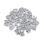 AUEAR, 52 Pack Silver A-Z 8mm Full Rhinestone Slide Crystal Alphabet Alloy Letter Charm for Bracelets Necklace Wristbands DIY Jewelry Making - color: Silver, size: 52 Pack