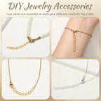 100 Pcs Extender Chain for Jewelry Making, Silver and Gold Extension Tails for Necklace, Necklace Extender, 5 Cm Removable Chain Extenders for Bracelets, Anklets