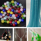1000PCS 8mm Glass Round Beads Bulk， Imitative Jade Beads, Bracelet Loose Beads for Jewelry Making Earring, Necklaces, and DIY Crafts - size: 8mm Mixed