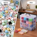 SGHUO Bead Organizer Box, 84 pcs Small Organizers, 4-Tier Stackable Storage Container Box for Art Craft Storage, Washi Tape, Kids Toys, Jewelry, Beauty & Sewing Supplies - style: 4 tier-mix