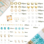 Xylise Jewelry Making Supplies Kit Natural Stone Beads for Irregular Natural Stone with for DIY Craft Bracelet Necklace Earrings for Adults (Blue) - color: Blue