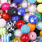 305Pcs 20mm Beads for Pens Making with Rondelle Spacer Beads Mixed Acrylic Focal Bubblegum Bead Crystal Round Sparkly Chunky Bead for Pens Beadable Necklace Keychain DIY Craft Jewelry Making Supplies - color: Rainbow