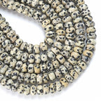 76pcs 5x8mm Natural Dalmatian Jasper Stone Rondelle Spacer Loose Beads Abacus Disk Stone Round Loose Gemstone Beads for Jewelry Making DIY Bracelet Necklace - color: Dalmatian Jasper, size: 5x8mm Abacus Disk