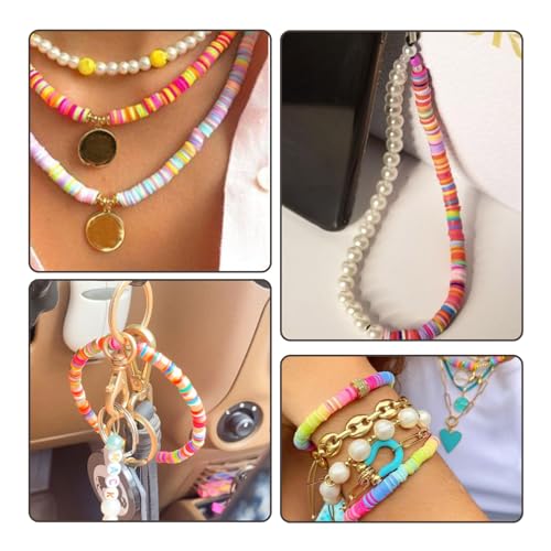 Pandahall 10 Strands Candy Color Flat Round Disc Beads for Bracelets, Necklaces, Earrings - 6mm Polymer Clay Heishi Beads - color: 10 Rainbow Colors