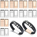 10 Pcs 11.0 x 3.0mm Hole Flat Jewelry Magnetic Clasps and Closure for Leather Bracelet Inner Hole Closure Strip Glue