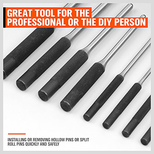 HORUSDY 9 Pieces Roll Pin Punch Set, Removing Repair Tool with Holder for Automotive, Watch Repair, Jewelry and Craft (Pack of 2) - size: 9 Pieces Roll Pin Punch Set (Pack of 2)